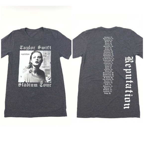 Taylor Swift Reputation Stadium Tour Concert Tee Shirt Size Small Gray 2018 - Picture 1 of 9